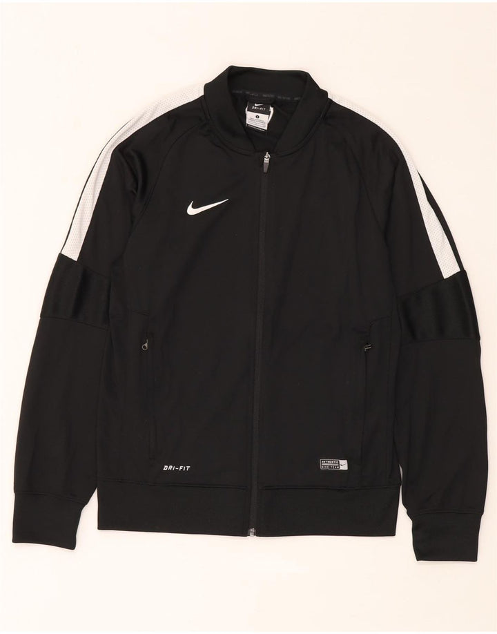Nike Hombre Dri Fit Chándal Top Chaqueta Pequeña Negro Colorblock Poliéster