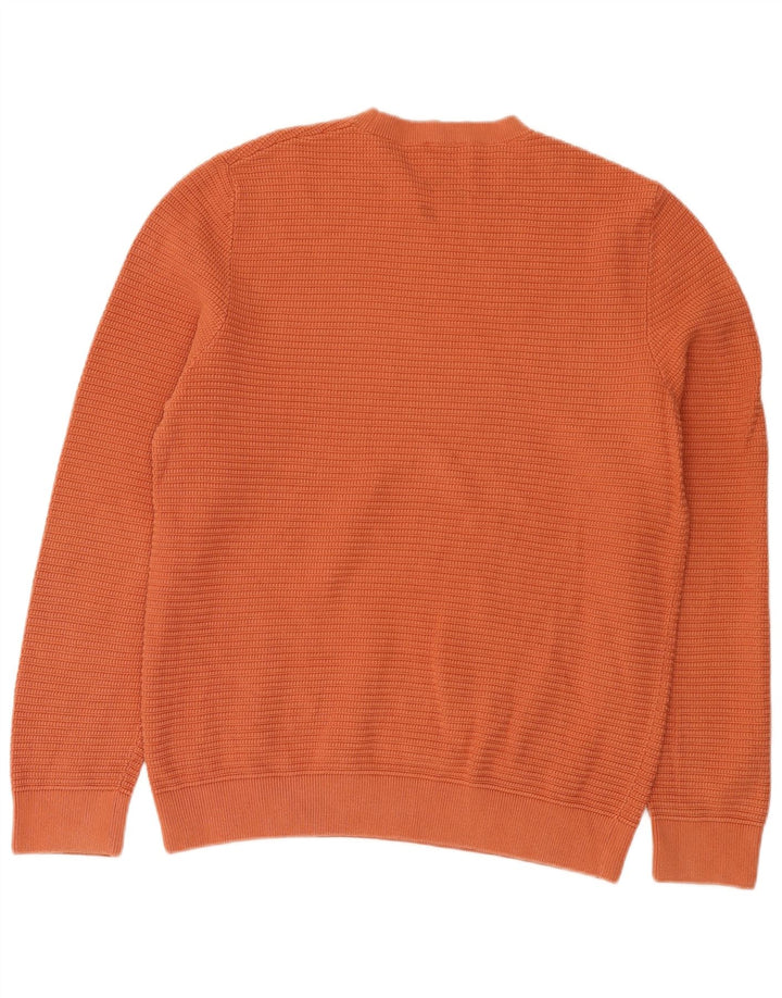 Cos - Jersey de cuello redondo para hombre, talla grande, algodón naranja