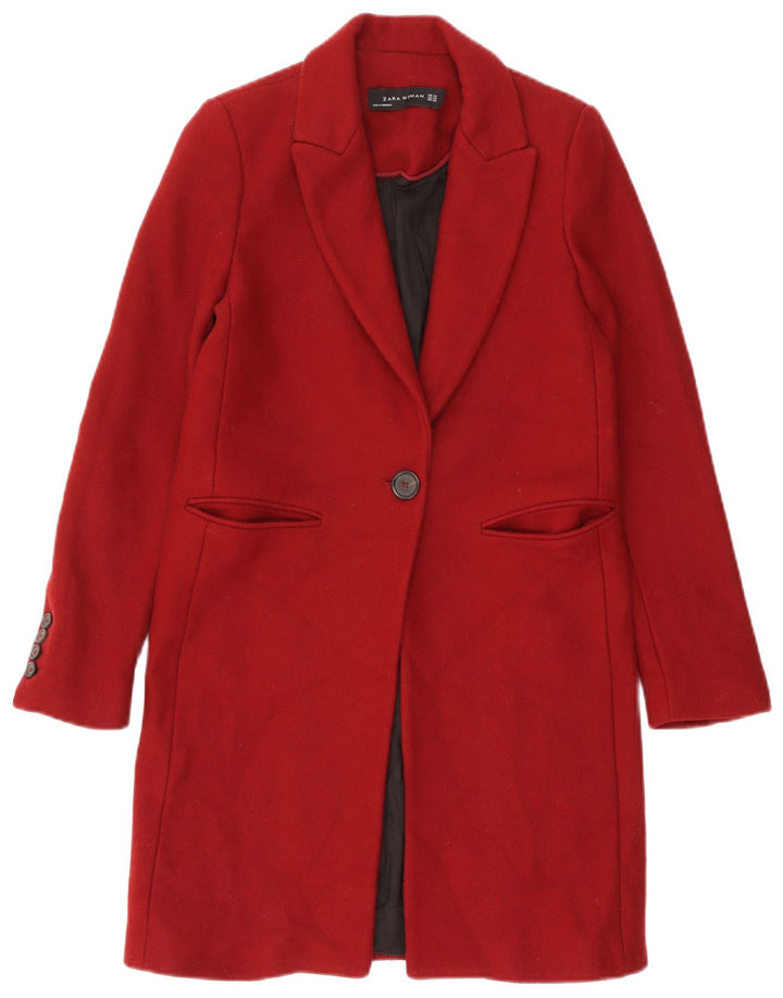 Abrigo ZARA Mujer UK 6 XS Poliéster Rojo
