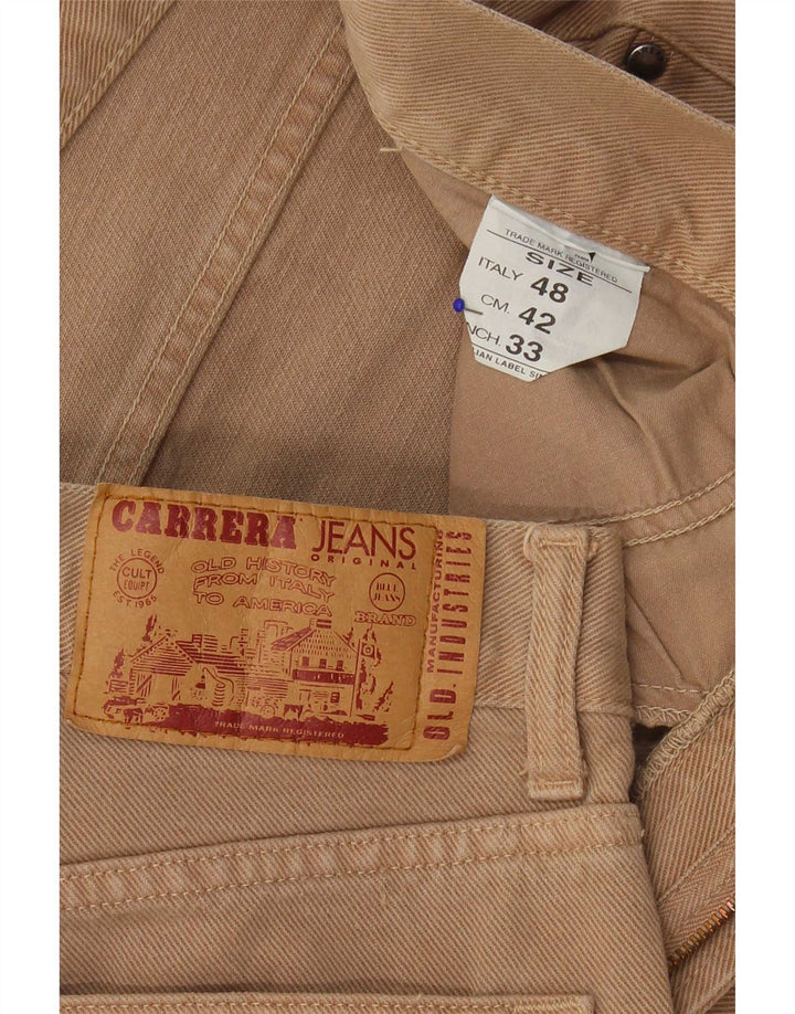 Vaqueros rectos para hombre Carrera W33 L29 Algodón beige