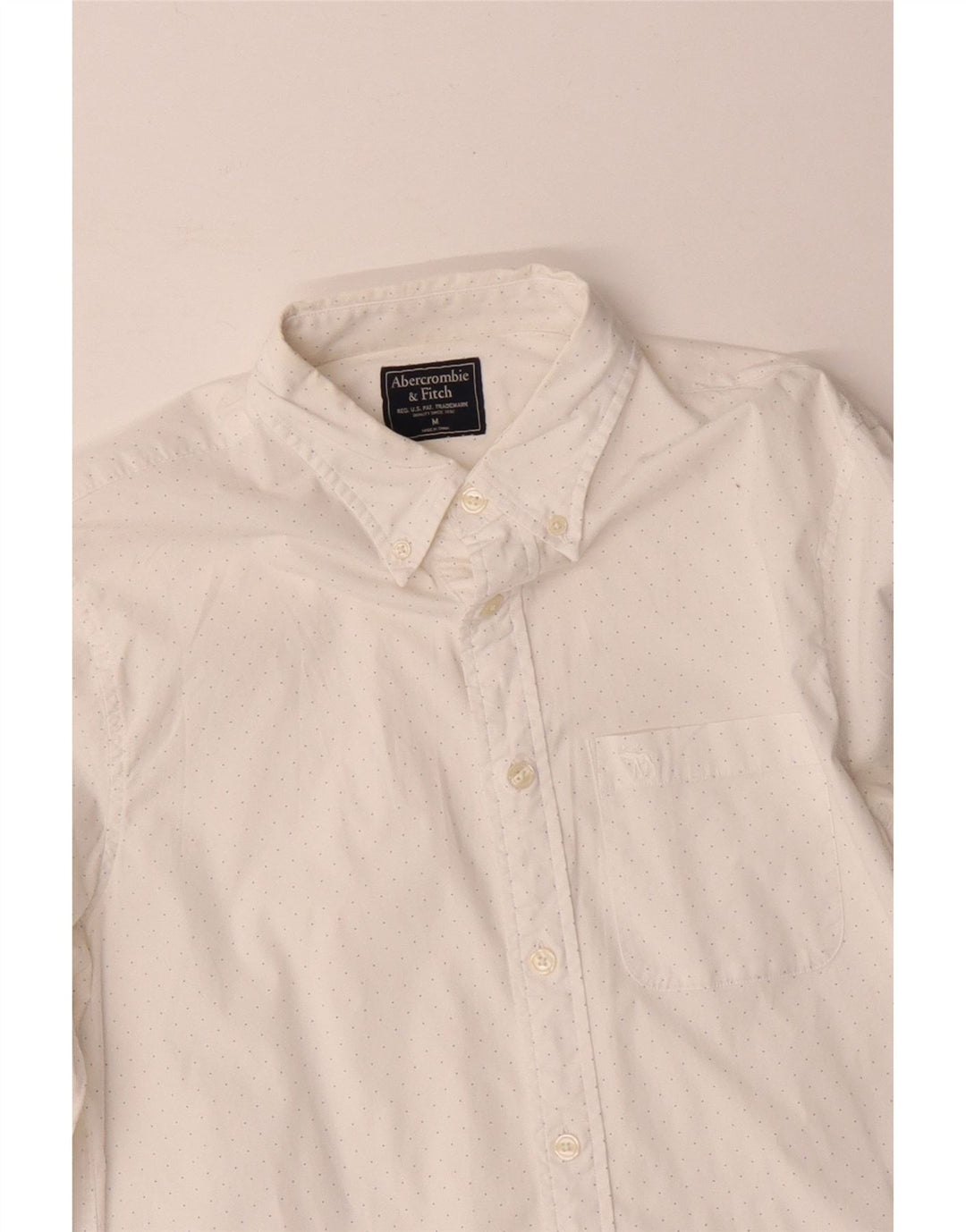 Camisa Abercrombie & Fitch Hombre Mediana Blanca Manchada