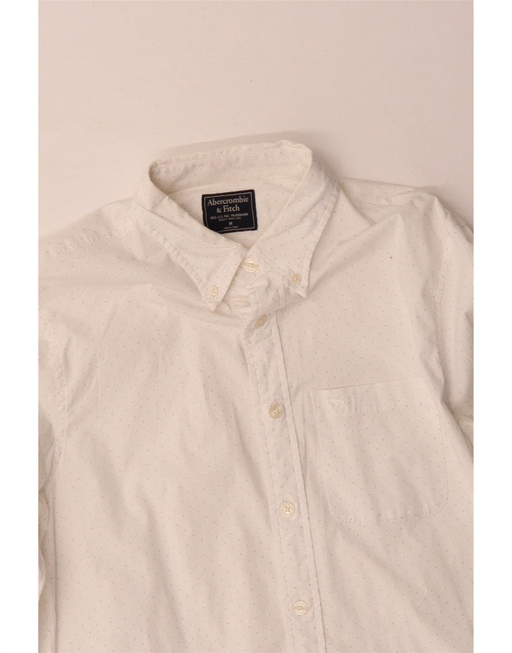 Camisa Abercrombie & Fitch Hombre Mediana Blanca Manchada