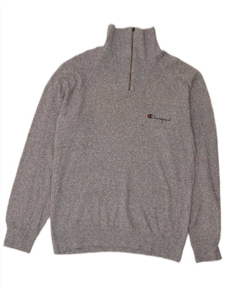 Champion Sudadera Con Cuello Y Cremallera Jumper De Algodón Moteado Gris Medio