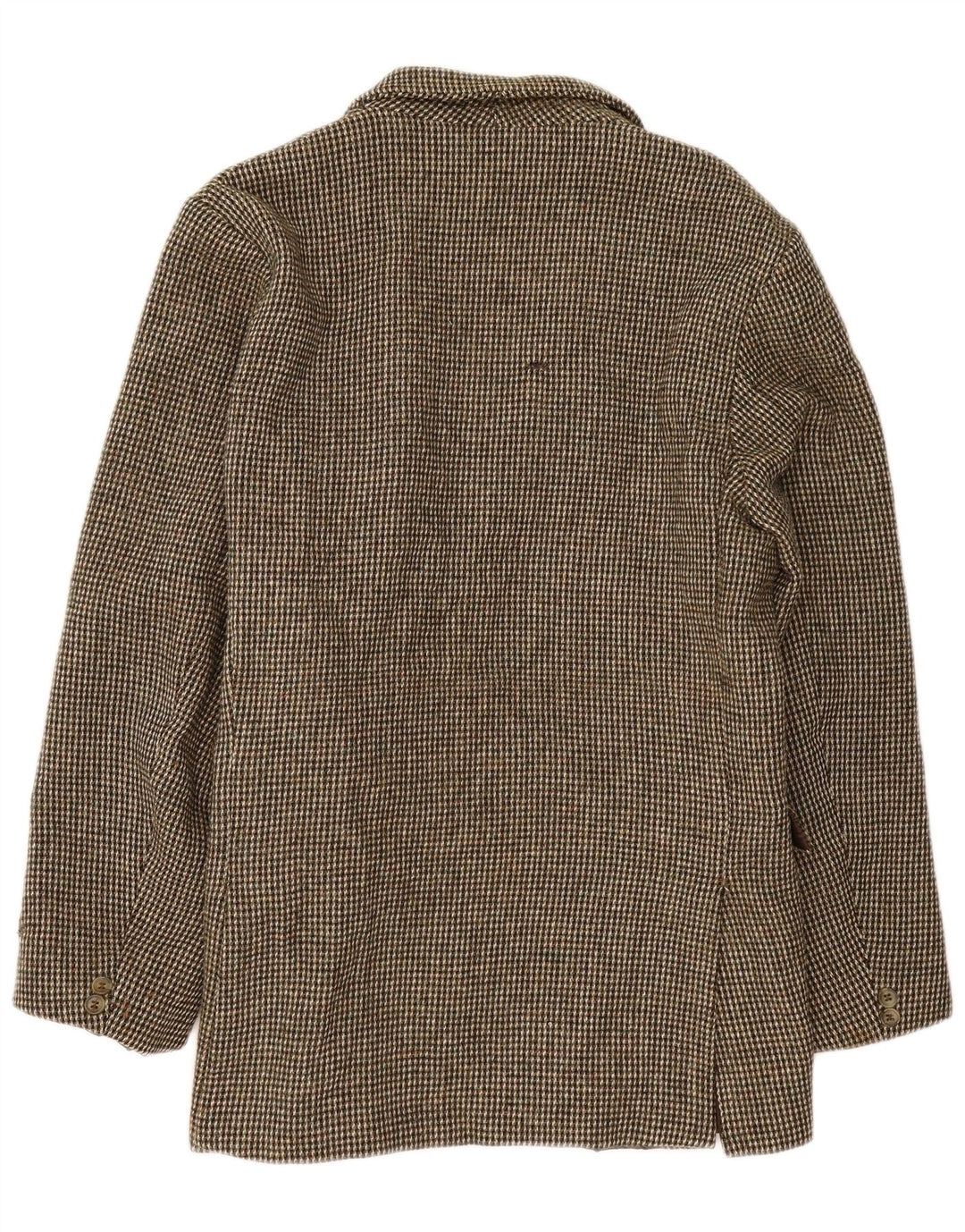 Harris Tweed Chaqueta tipo blazer de 3 botones para hombre UK 40 Large Brown Check Lana nueva