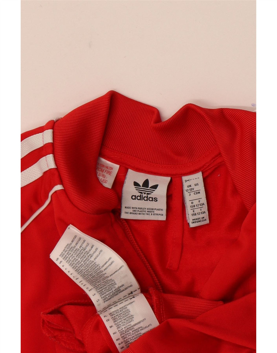 ADIDAS Chaqueta de chándal para niños 12-13 años Grande Rojo Poliéster