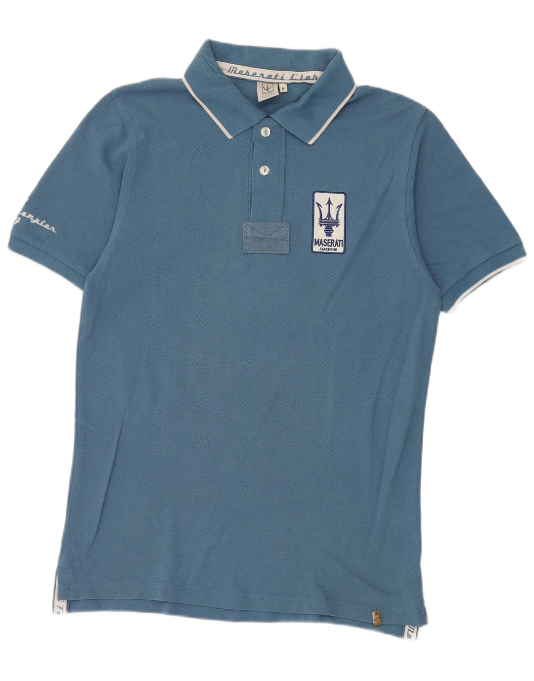 Maserati Polo Gráfico Hombre Algodón Azul Medio