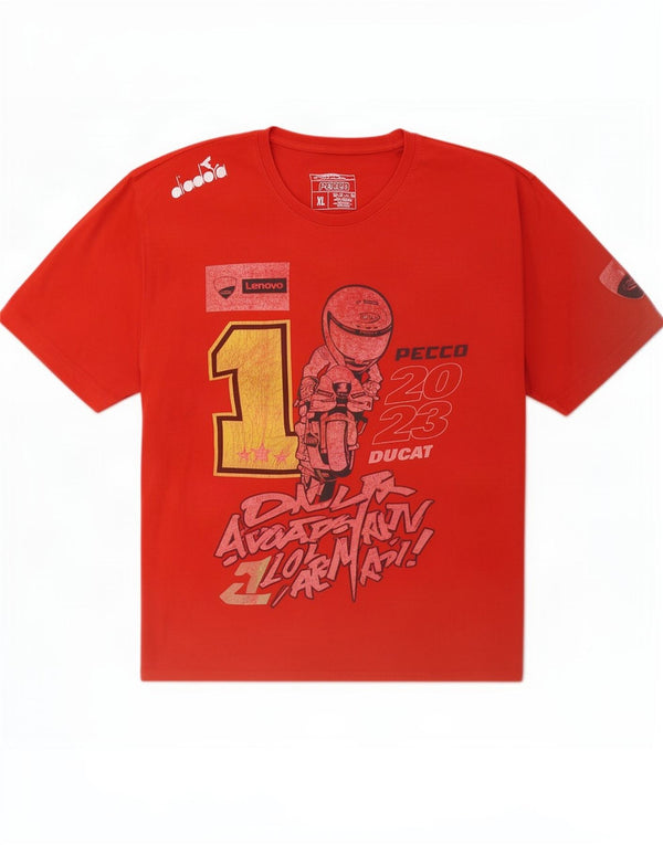 Ducati Camiseta gráfica para mujer Top UK 18 XL Algodón rojo