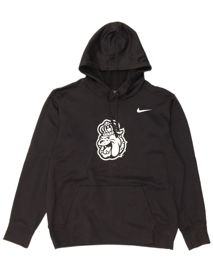 NIKE Sudadera con capucha Dri Fit Graphic para hombre, talla grande, poliéster negro