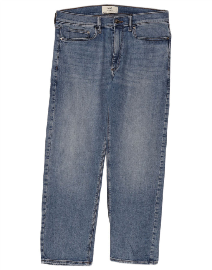 Marks & Spencer Jeans rectos para hombre W32 L29 Algodón azul