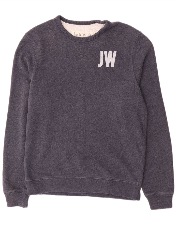 Jack Wills Hombre Sudadera Gráfica Jumper Medium Azul Marino Algodón