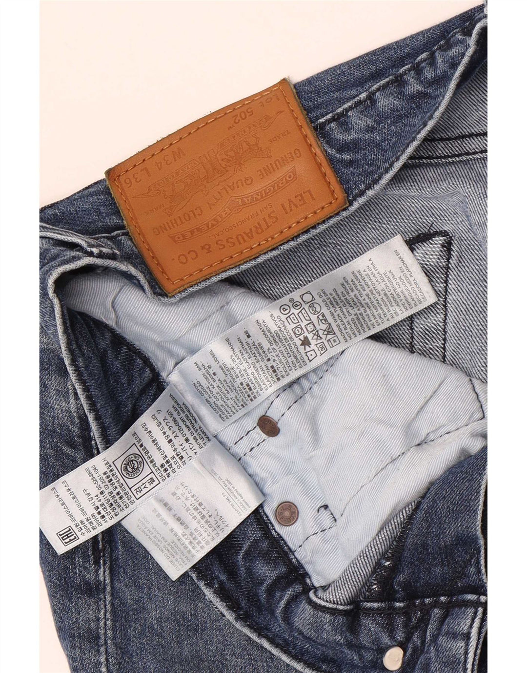 Vaqueros Levi's 502 Tapered para hombre W34 L36 Algodón azul