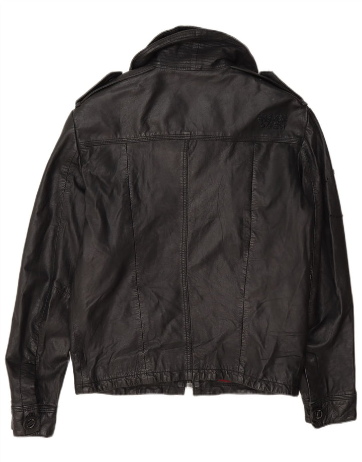 Superdry Chaqueta De Cuero Militar Para Mujer UK 40 Small Black