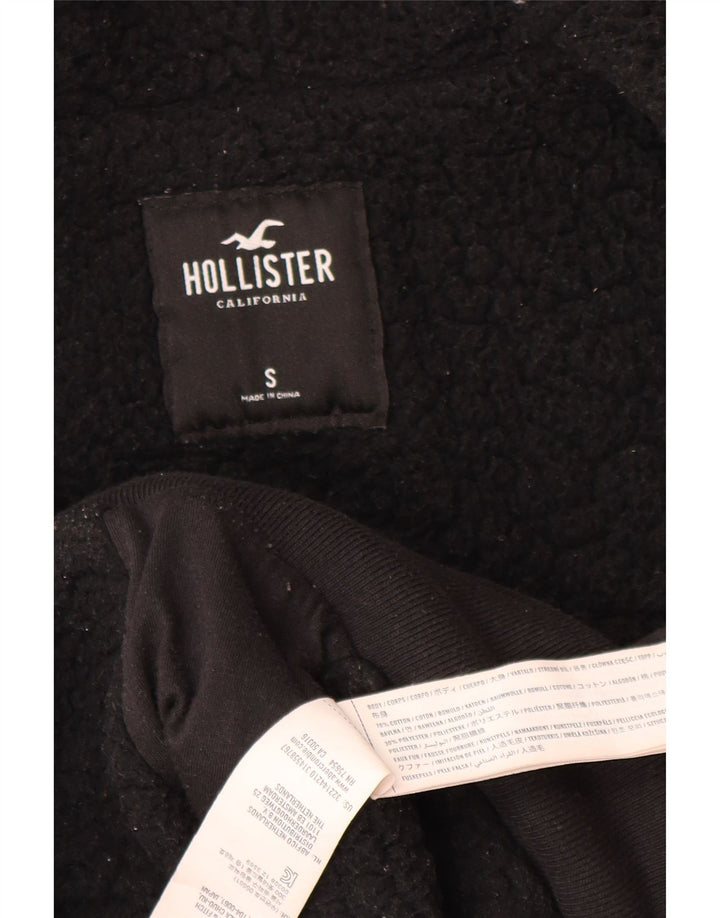 HOLLISTER Suéter con capucha y cremallera gráfica para hombre Pequeño Algodón negro