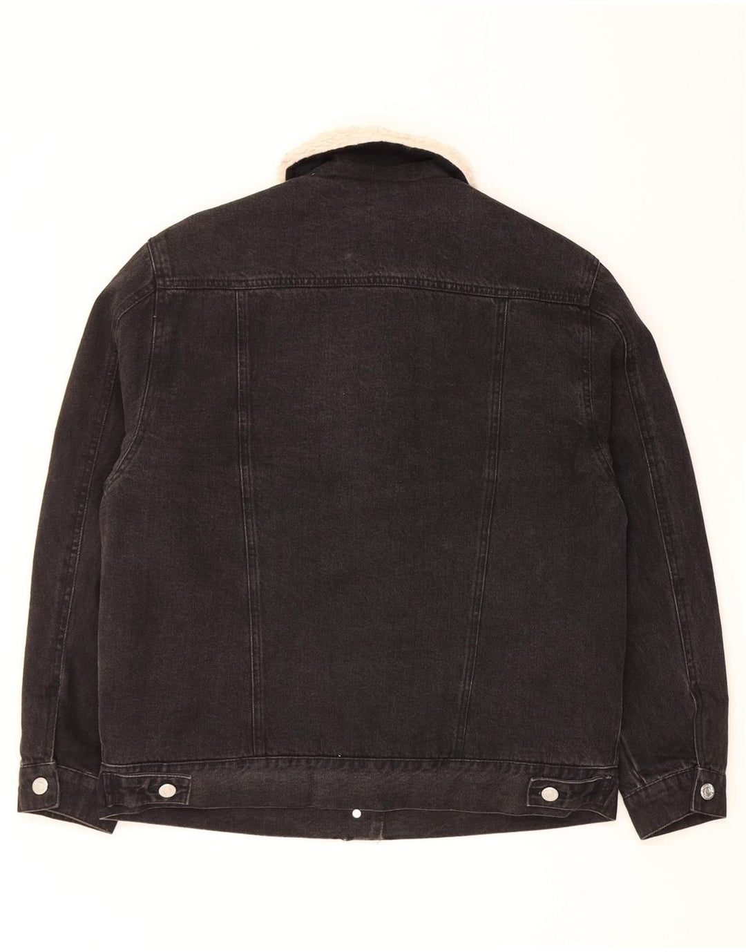 Topshop Chaqueta Sherpa Vaquera Extragrande para Mujer UK 10 Small Algodón Negro
