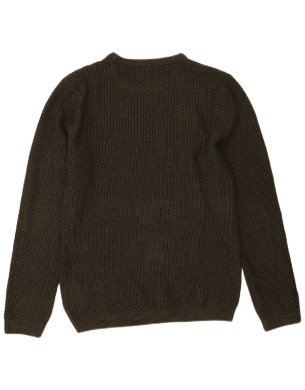 Jack & Jones Mens Crew Neck Jumper Sweater Pequeño Caqui Acrílico