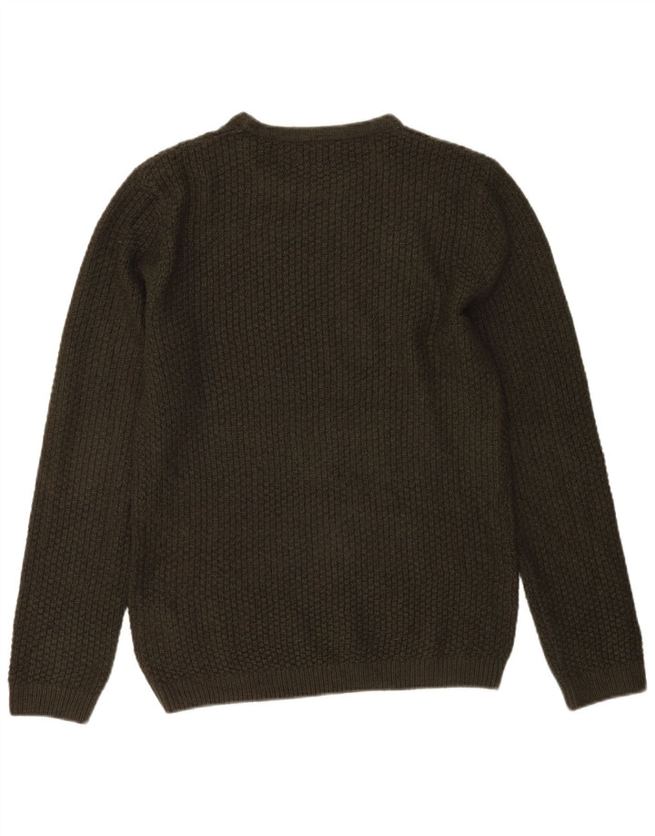 Jack & Jones Mens Crew Neck Jumper Sweater Pequeño Caqui Acrílico