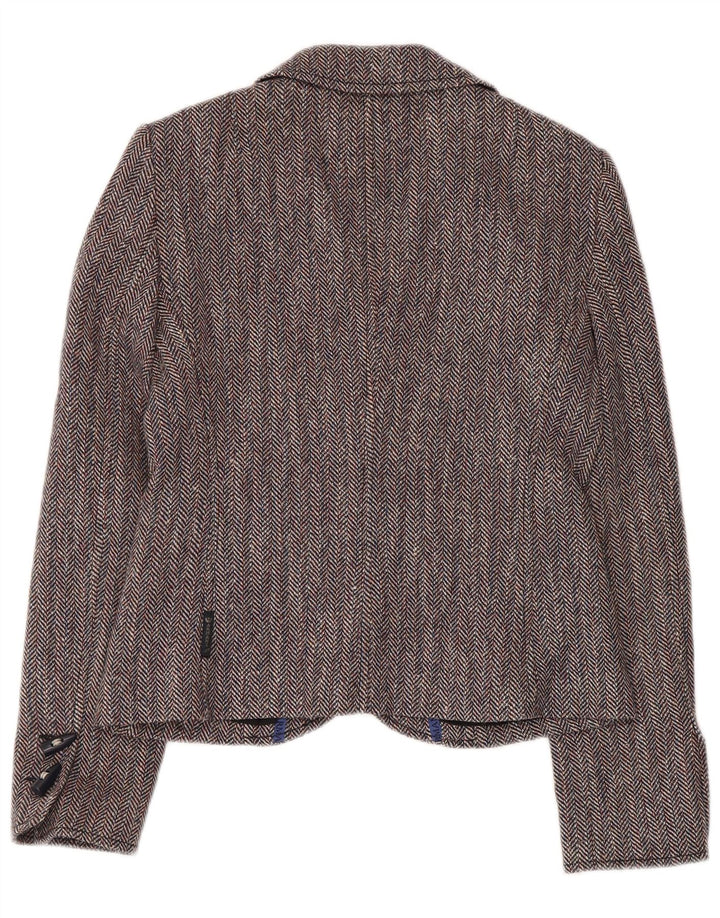 ARMANI JEANS Chaqueta tipo blazer de 4 botones para mujer IT 42 Espiga gris medio