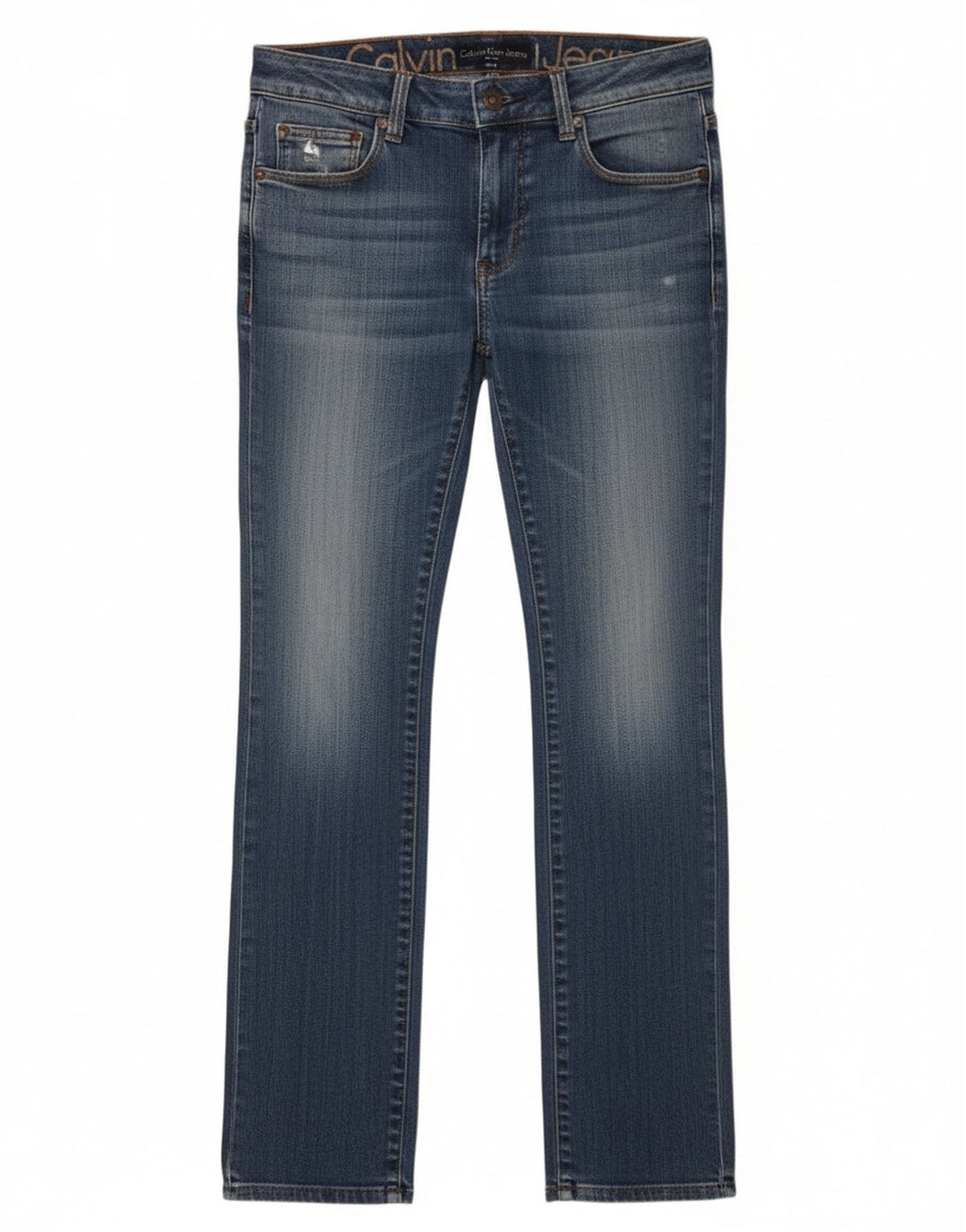 Vaqueros ajustados para mujer Calvin Klein W27 L34 Algodón azul