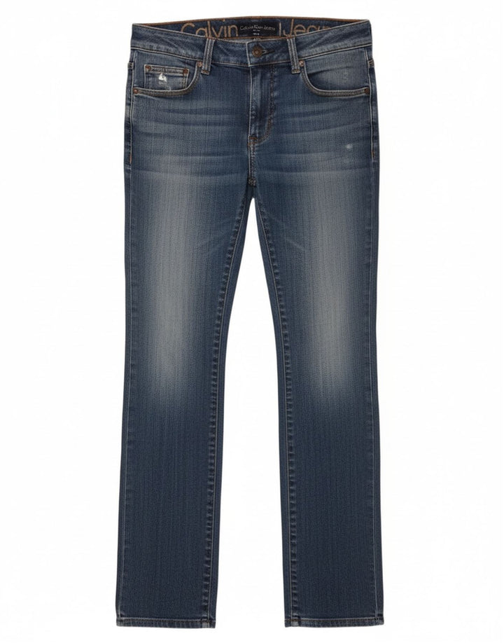 Vaqueros ajustados para mujer Calvin Klein W27 L34 Algodón azul