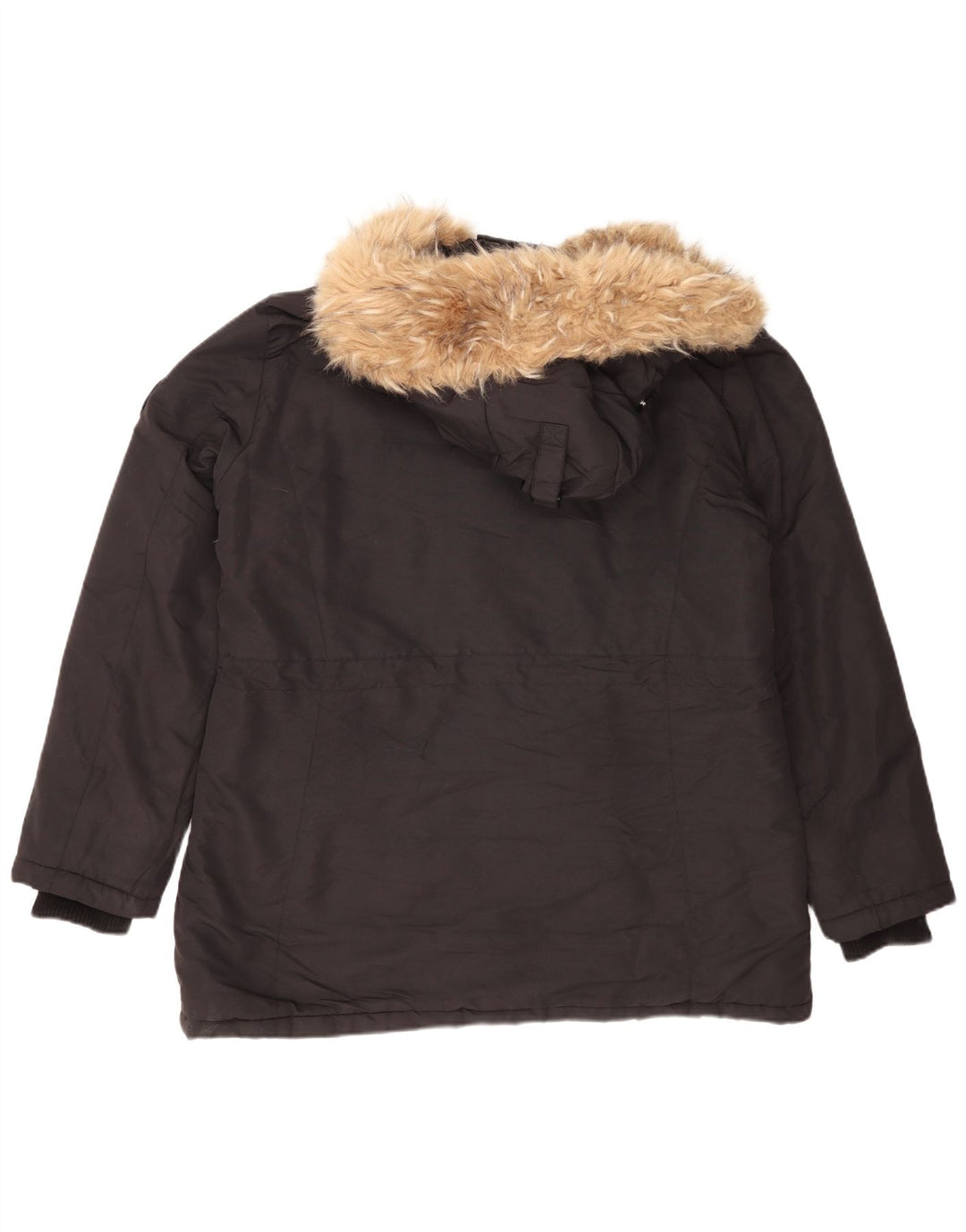 Superdry Parka Extragrande Con Capucha Para Mujer UK 46 Large Nylon Negro