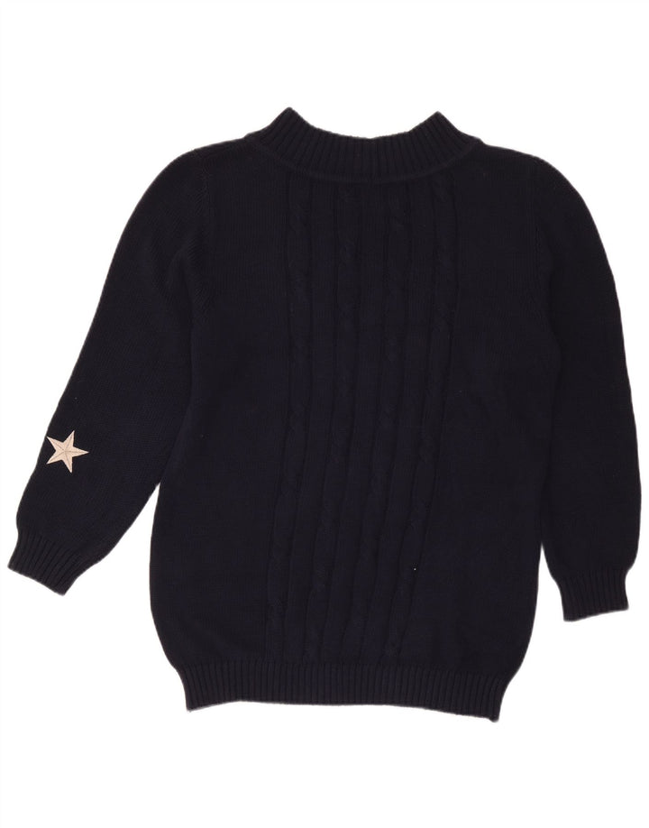 Iceberg Jersey De Cuello Alto Para Mujer IT 42 Medium Azul Marino Algodón