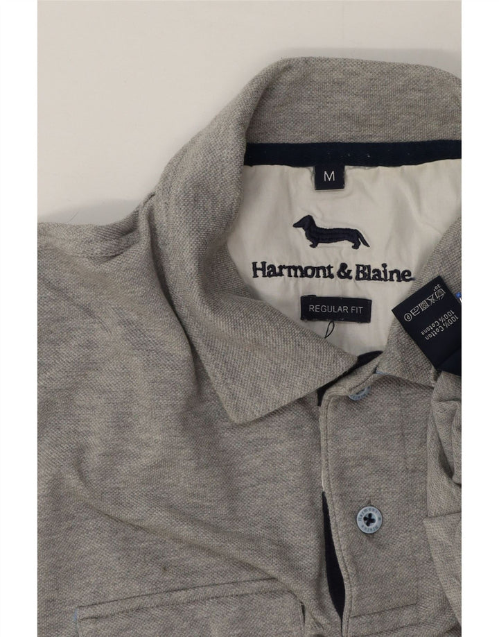 Harmont & Blaine Polo De Corte Regular Para Hombre De Algodón Moteado Gris Medio
