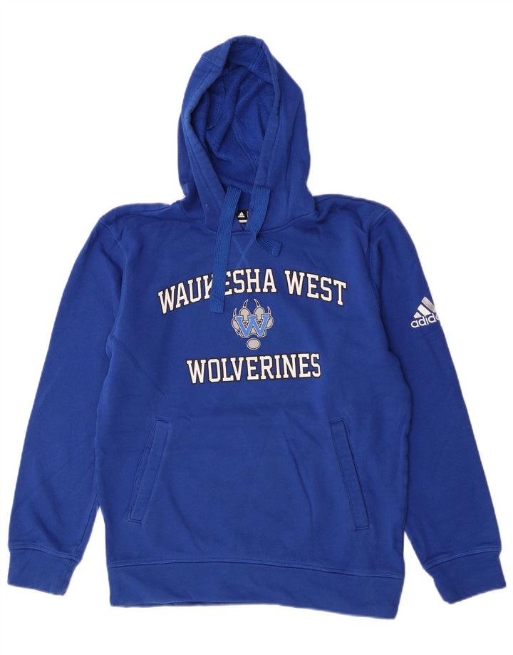 Adidas Mens Wolverines Graphic Sudadera con capucha Jumper Pequeño Azul