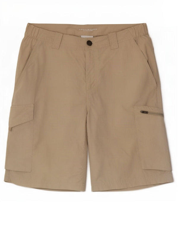 Columbia Hombre Omni-Shade Cargo Shorts W30 Medium Beige Nylon