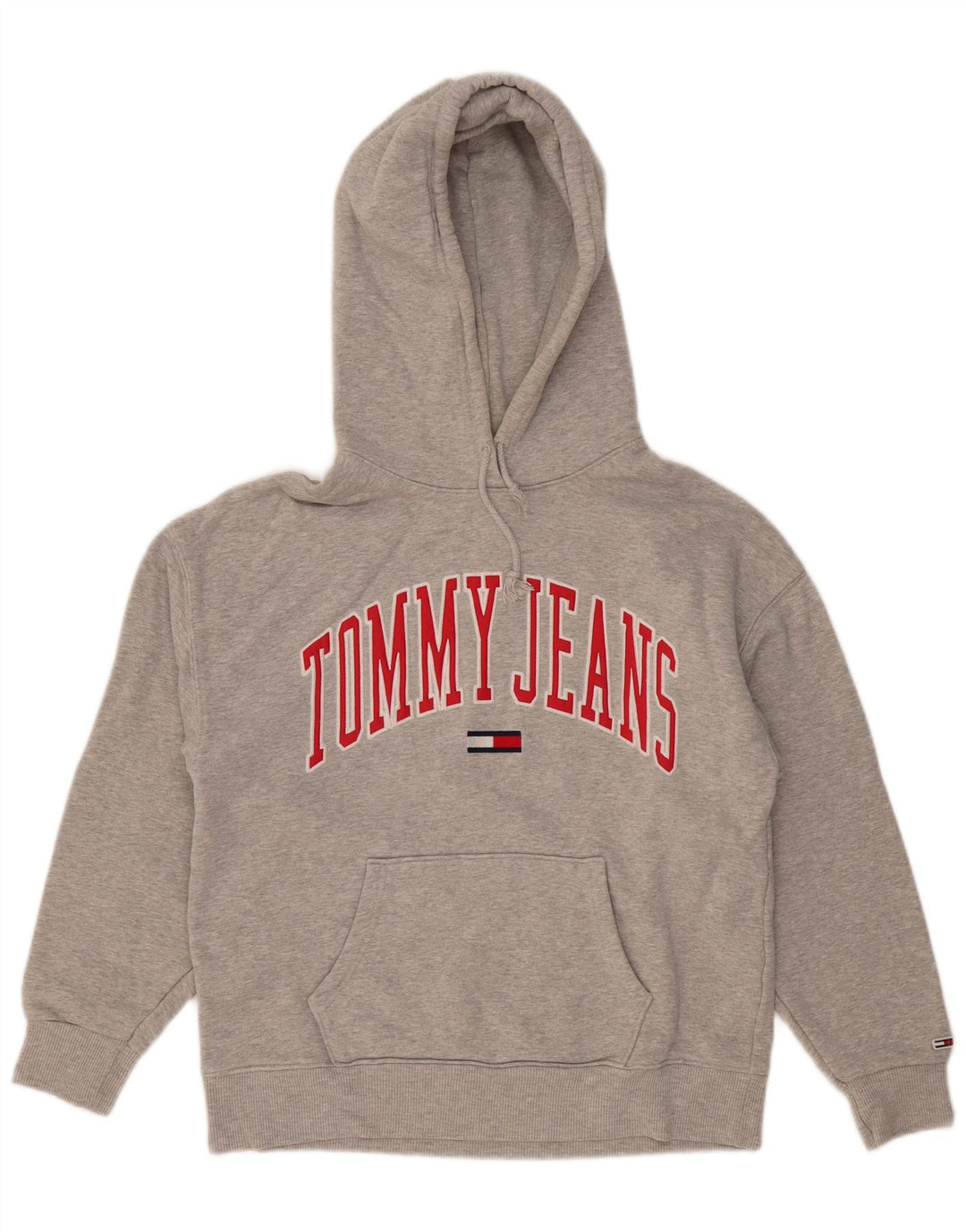 TOMMY HILFIGER Jersey con capucha gráfica para hombre pequeño de algodón gris