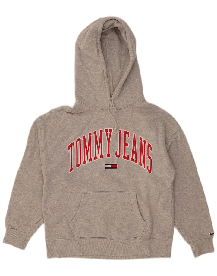 TOMMY HILFIGER Jersey con capucha gráfica para hombre pequeño de algodón gris