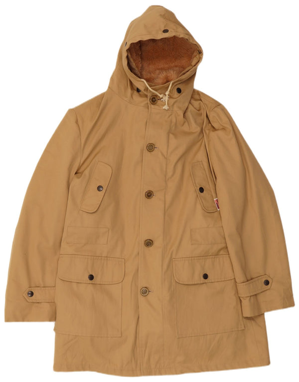 VINTAGE Chaqueta Parka con capucha para hombre IT 50 Grande Beige