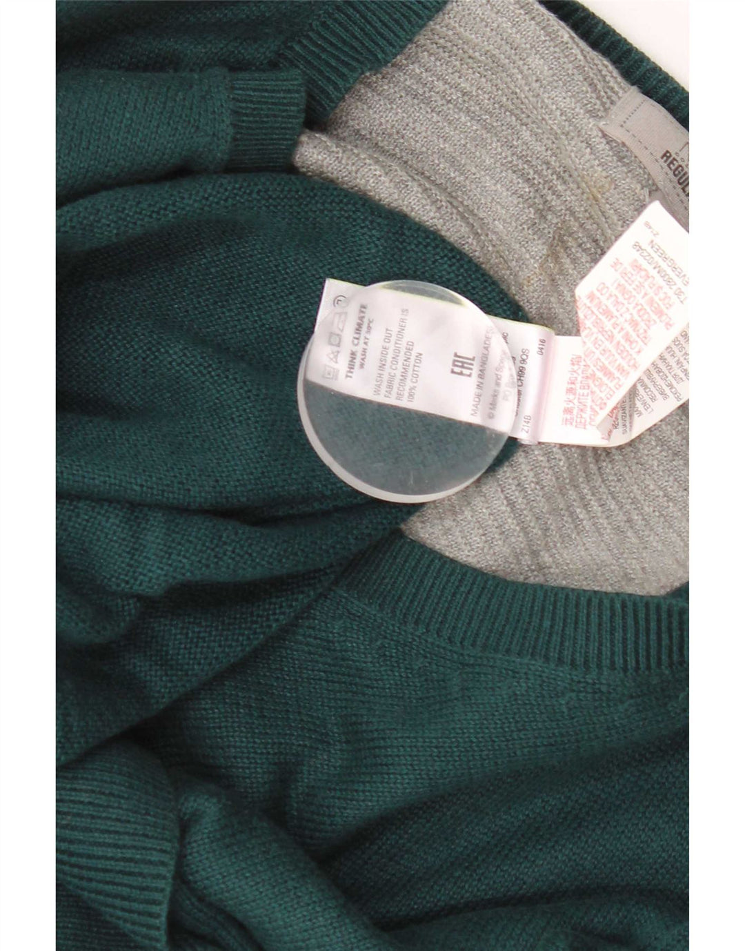 Marks & Spencer Jersey Regular Fit con Cuello en V para Hombre Algodón Verde Grande
