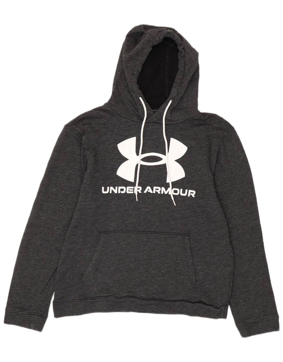 UNDER ARMOUR Jersey con capucha y estampado holgado para hombre, talla grande, gris moteado