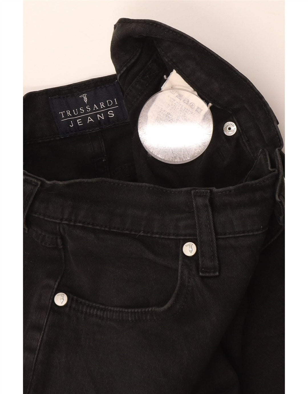 Vaqueros Trussardi Mujer Rectos W26 L30 Gris Algodón