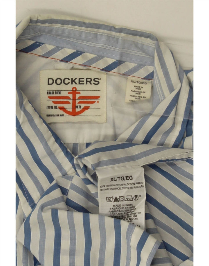 Camisa Dockers Hombre XL Algodón Rayas Azules