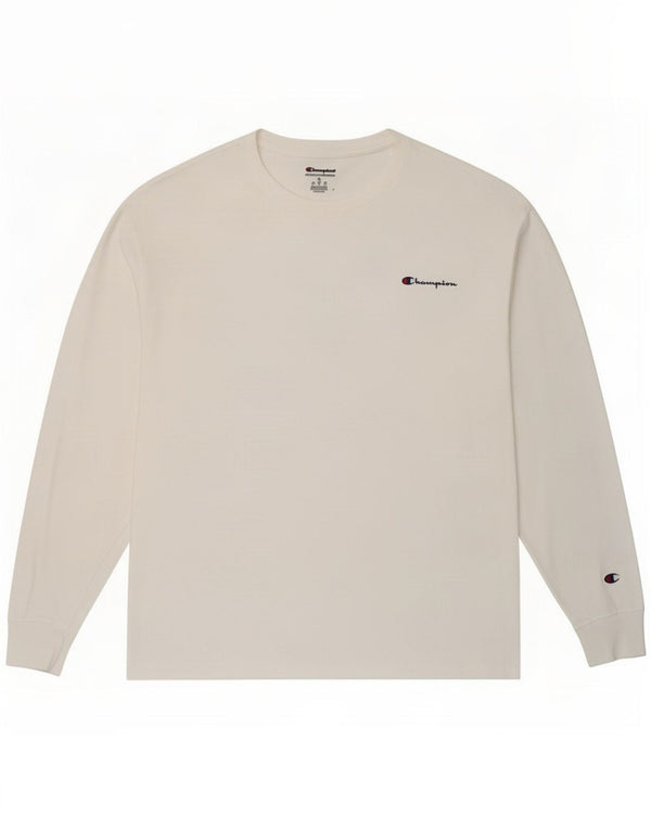Champion Hombre Camiseta Manga Larga XL Algodón Blanco