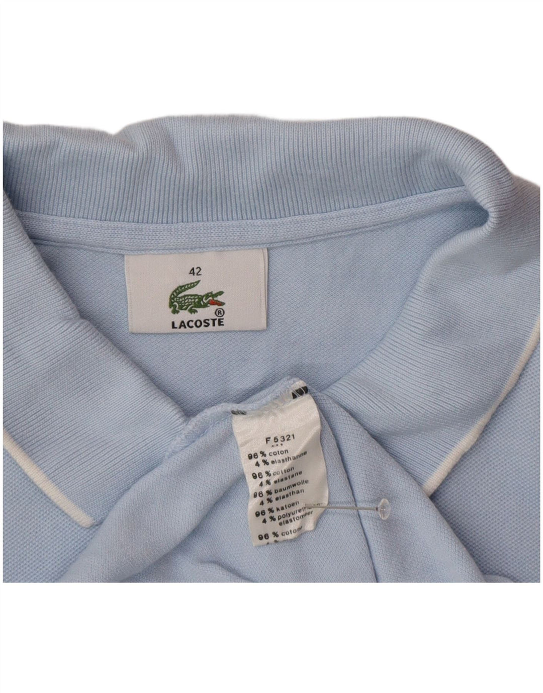 Polo Lacoste para mujer talla 42 algodón azul grande