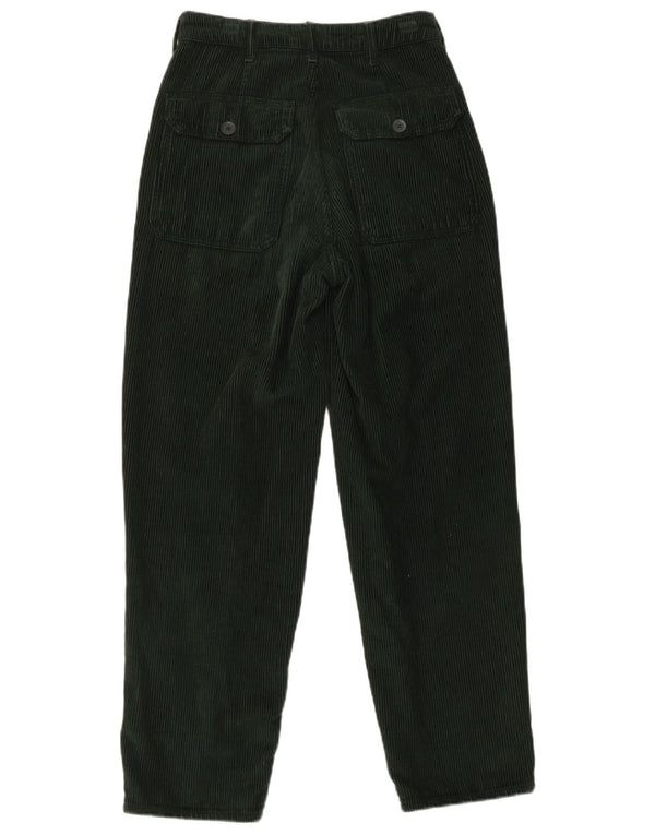 Topshop Pantalones de pana de cintura alta para mujer UK 8 Small W26 L28 Verde