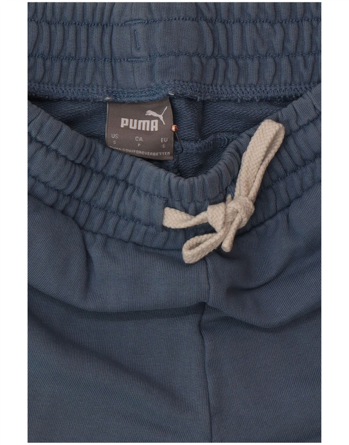 PUMA Pantalones cortos deportivos con gráficos para hombre, algodón azul pequeño