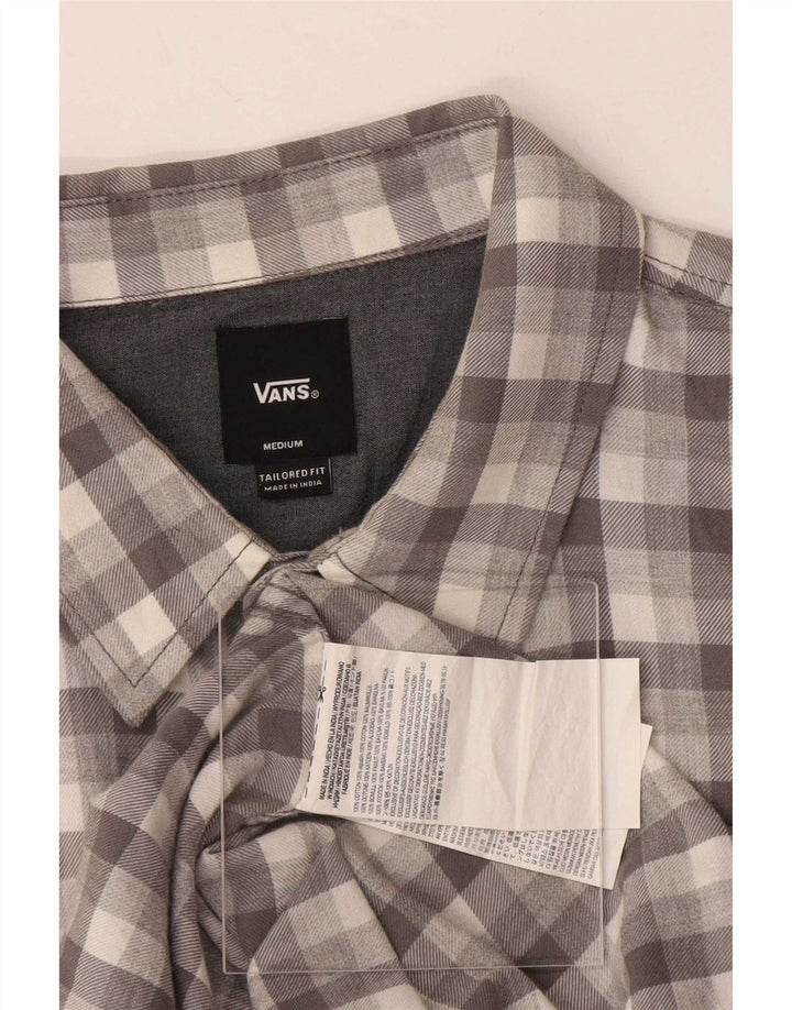 Camisa de corte entallado de algodón a cuadros gris medio Vans Hombre