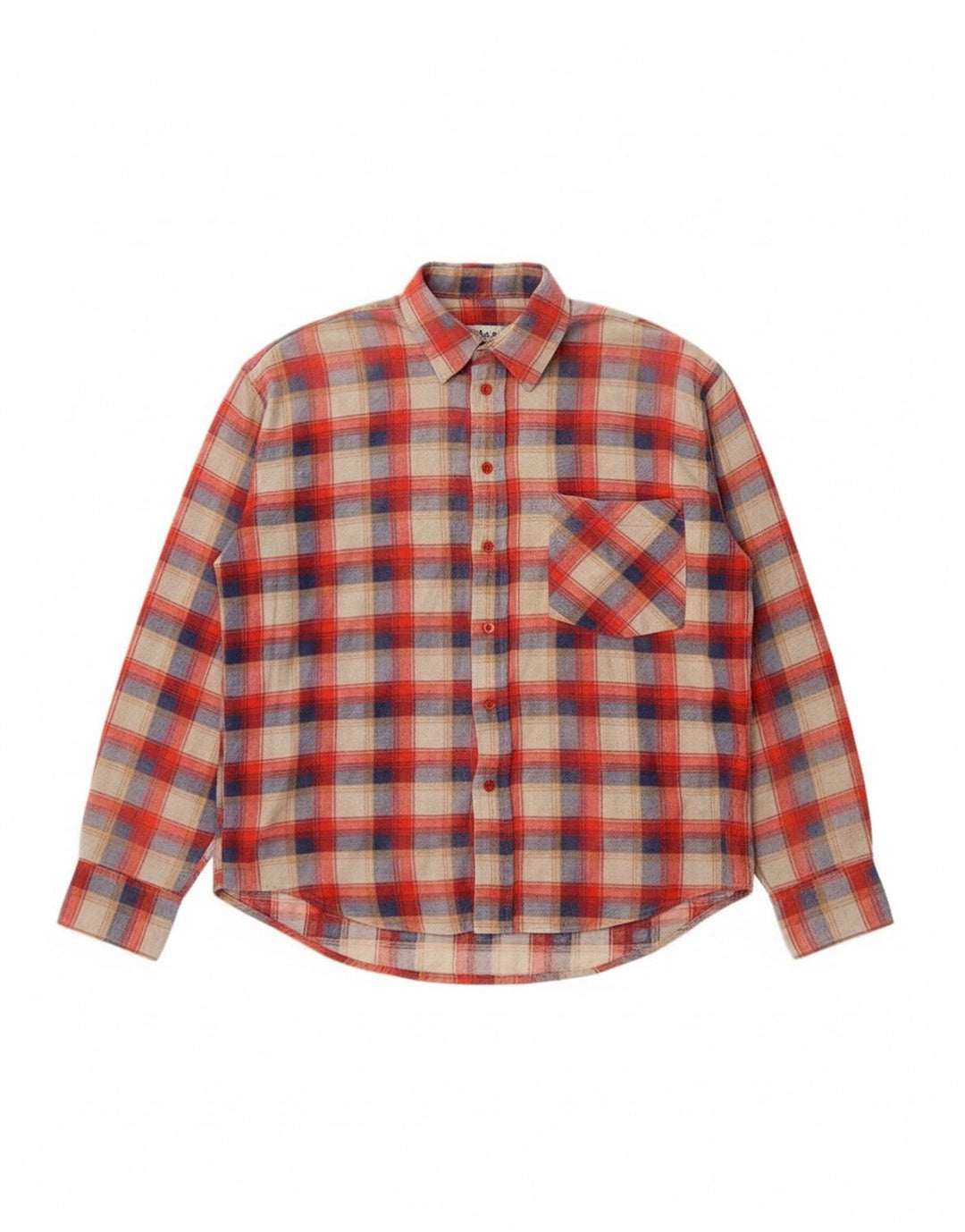 Camisa de franela para hombre John Peel de algodón a cuadros rojos medianos