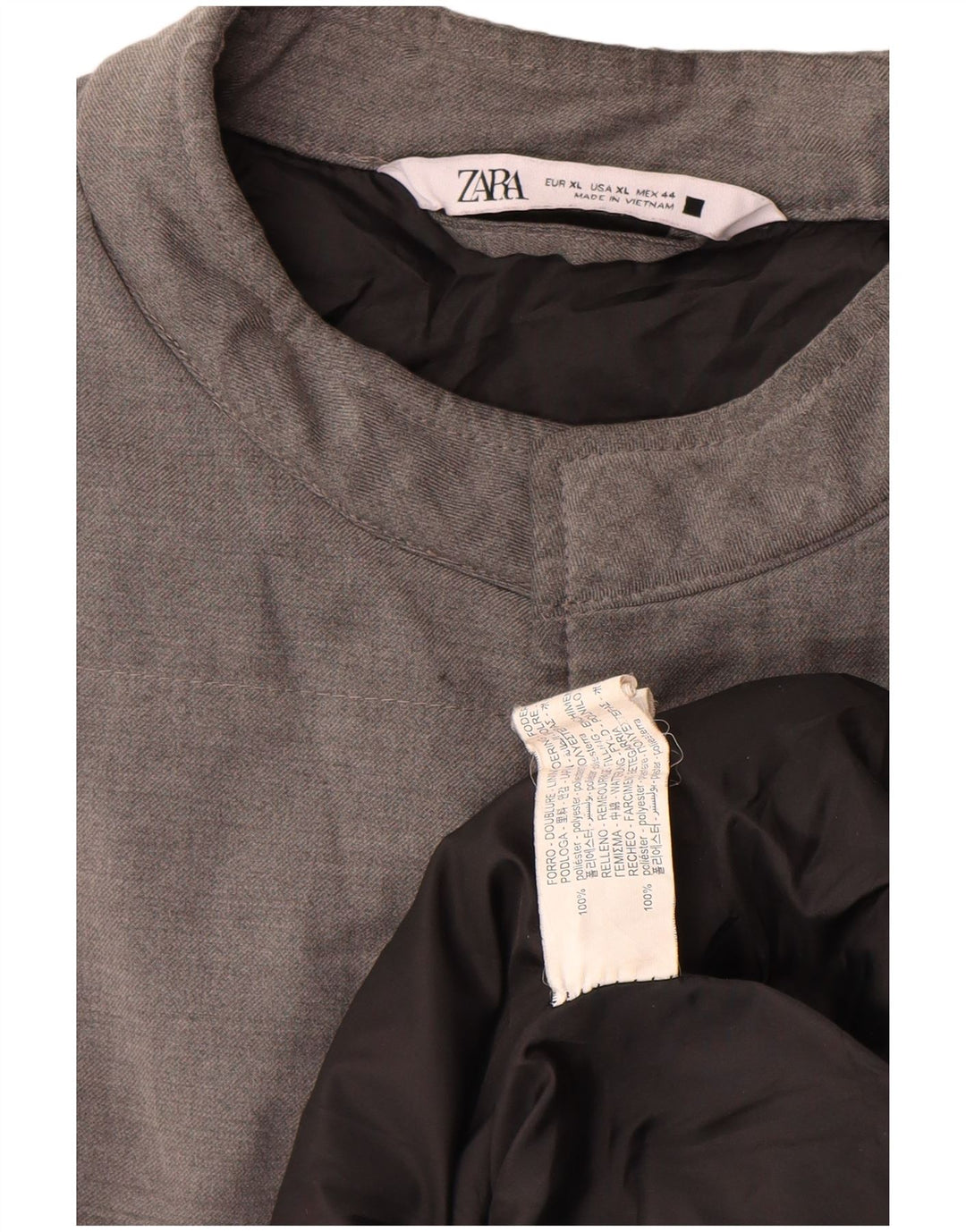 Zara Hombre Chaleco Acolchado UK 42 XL Poliéster Gris