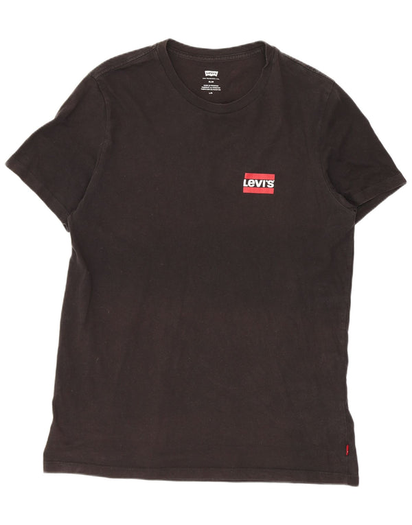 Levi's Camiseta ajustada para hombre, talla grande, algodón negro