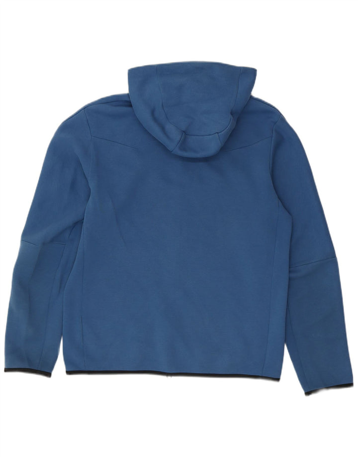 NIKE Hombre Sudadera con capucha y cremallera de algodón color block en azul medio