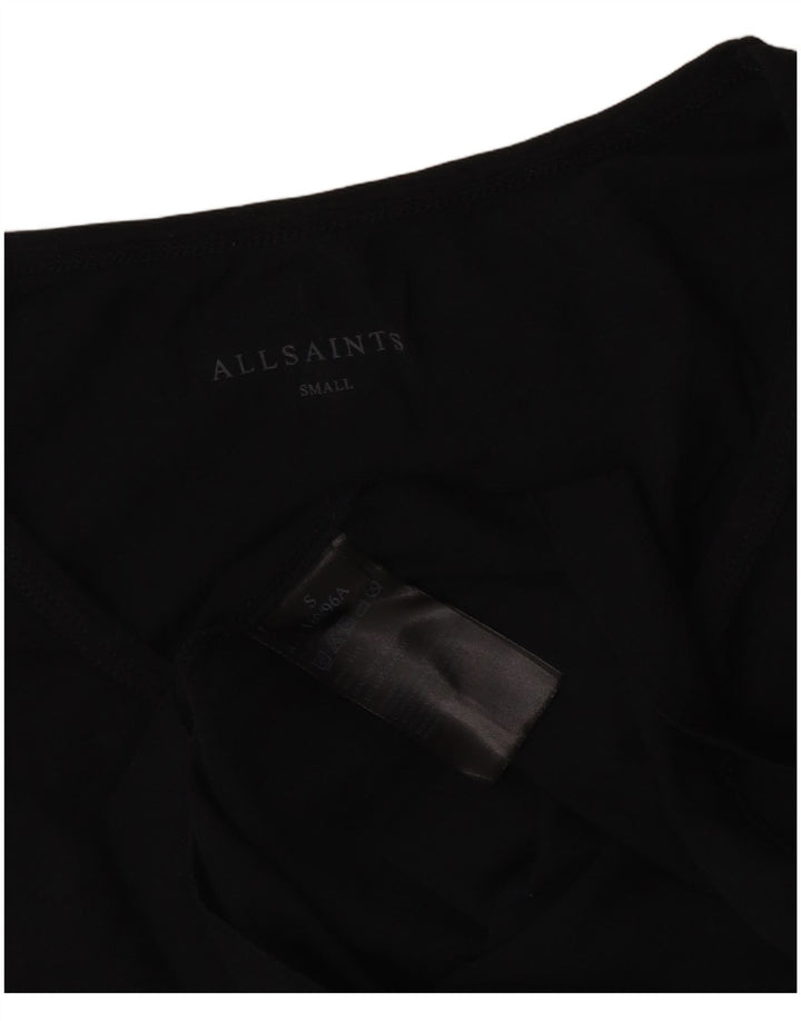 All Saints Mens Chaleco Top Pequeño Algodón Negro