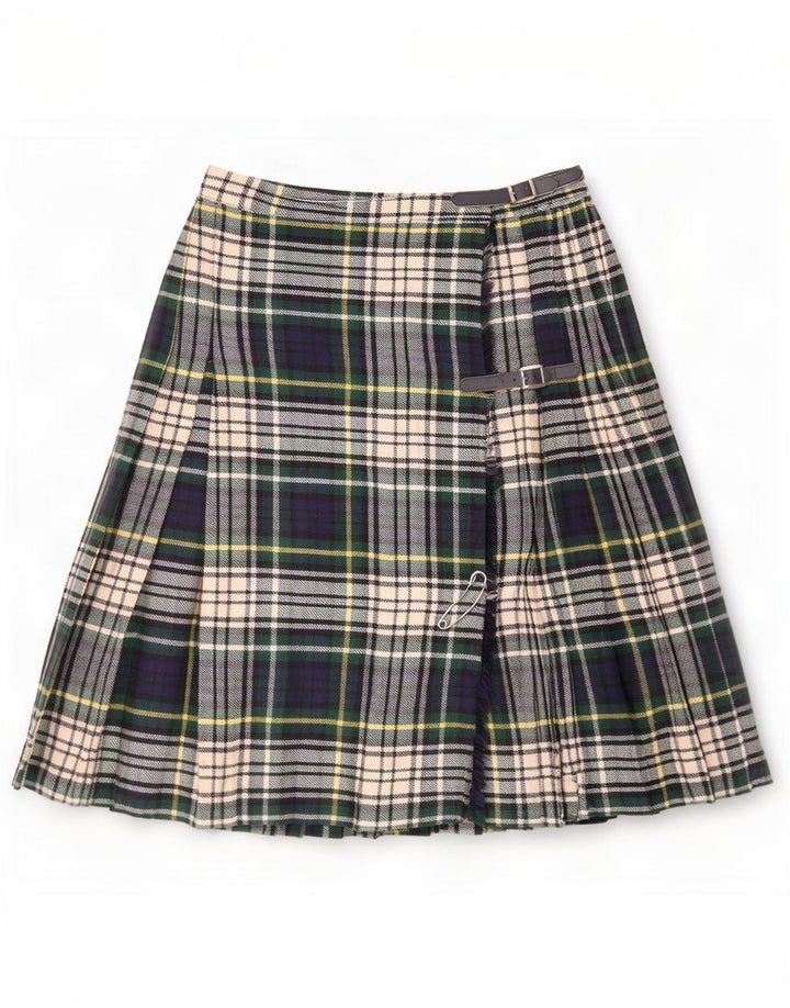 Falda cruzada plisada vintage para mujer Mediana W30 Cuadros multicolor