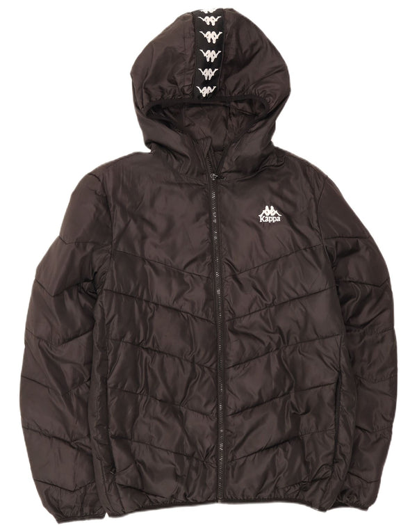 Chaqueta acolchada con capucha Kappa para mujer UK 46 Large Black Polyamide