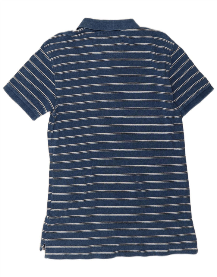 FAT FACE Polo de hombre pequeño de algodón a rayas azules