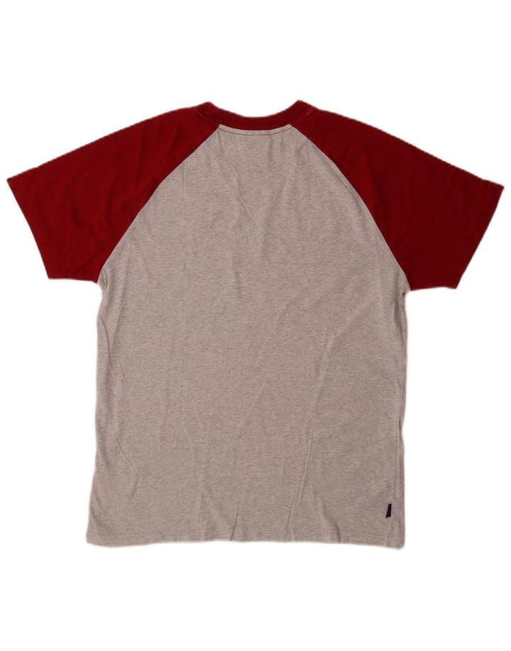 Superdry Camiseta para hombre Top de algodón color block en gris medio