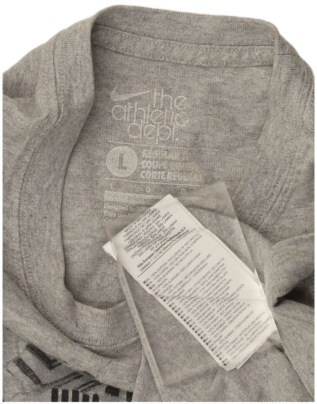 Nike Camiseta gráfica de ajuste regular para hombre Top grande de algodón gris